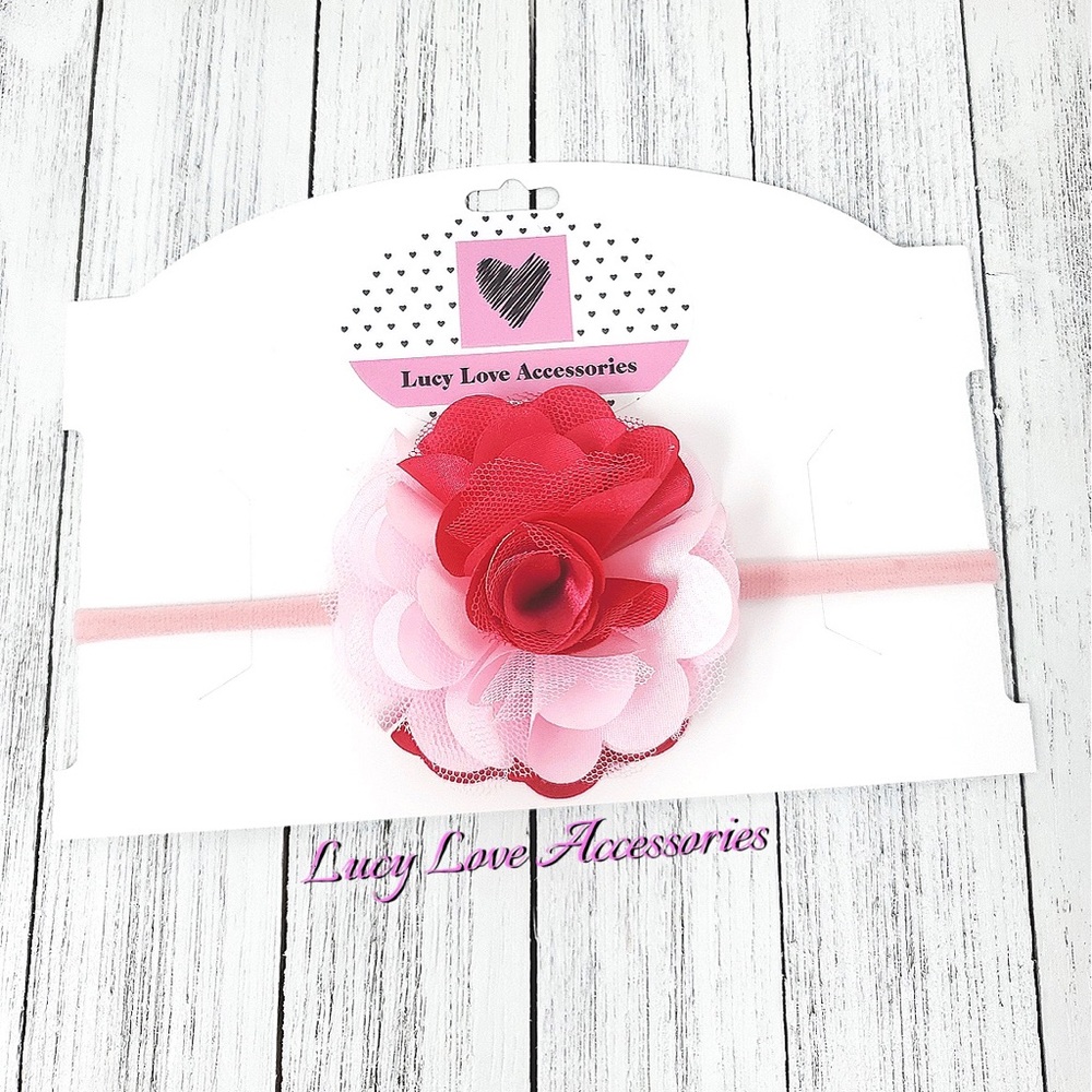 2” Satin and Tulle Flower Headband